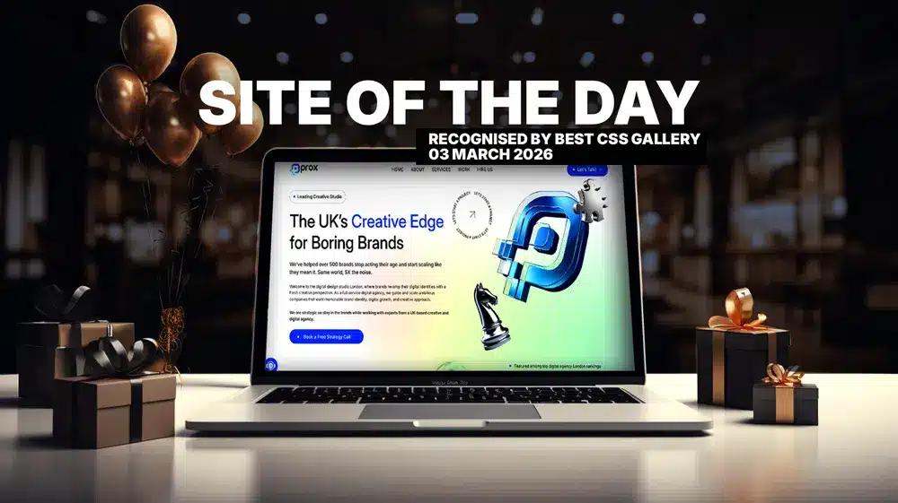Prox Digital Agency Wins Site of the Day – Featured on BestCSS