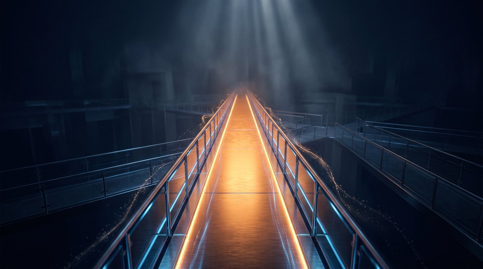 Illuminated pathway illustration representing simplified navigation and trust signals in UK web design